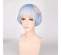 Wig for Carnival Nightlife CluI Party Dress Up Wig Zero-Starting Life In Another World Ram Rem Cosplay Wig Color:Pl-612-2 Rem Childhood