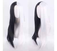 Wig for Cos Wig 101 Loyal Dog Cruella de Vil Kuila Black and White Witch Colour Matching Short Curly Hair Colour: YN346{70 cm}