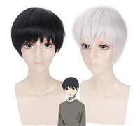 Wig for COS Wig Kinkiken Silver Short Hair Black Wig Color:PL-356-1 Silver
