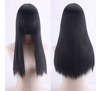 Wig for cosplay anime wig high temperature silk rose net colorful 60CM thickening long straight hair color:ZF60-1 thickening