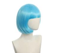 Wig for cosplay nightclub show bar oblique bangs female short hair pink beige blue bobo bobo wig color:K051-19
