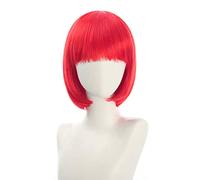Wig for cosplay nightclub show bar oblique bangs female short hair pink beige blue bobo bobo wig color:K051-1
