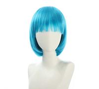 Wig for cosplay nightclub show bar oblique bangs female short hair pink beige blue bobo bobo wig color:K051-11