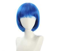 Wig for cosplay nightclub show bar oblique bangs female short hair pink beige blue bobo bobo wig color:K051-7