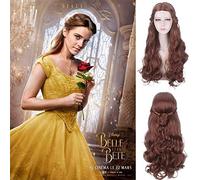 Wig for Cosplay Wig Beauty and the Beast Belle Princess 2017 Live Action Movie Mixed Brown Long Curly Hair