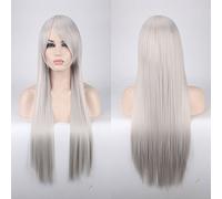 Wig for cosplay wig color anime wig long hair style headgear 80cm straight hair color: 80CM silver gray K026-21