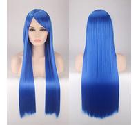 Wig for cosplay wig color anime wig long hair style hood 80cm straight hair color: 80CM royal blue K026-18