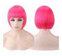 Wig for cosplay wig nightclub girl female short hair bobo head color bobo headgear color:713-15 (rose red)