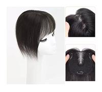 Wig for Daily Wig Piece Women's Head to Fill The Hair Fluffy Real Hair Cover White Hair to Increase The Amount of Real Hair Bangs to Fill The Hair Piece Wigs for Party Cosplay Use(07-(13x13)30CM black
