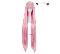 Wig For DARLING in the FRANXX 02 Zero Two Cosplay Wigs 100cm Long Pink Heat Resistant Synthetic Hair Wig + Wig Cap WigandHairpin