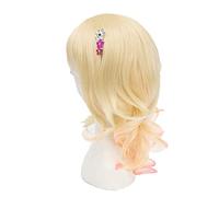 Wig For Diabolik Lovers Cosplay Wig Komori Yui Light Blonde with Pink Cos Wigs Heat Resistant Synthetic Hair Cos Wigs + Headwear Hairpin OneSize withheadwear