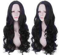 Wig for Fashion Wig Female Middle Point Bangs Long Curly Hair Big Wave Black Lady Headgear