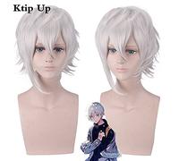 Wig for Fate/grand Order Fgo Kadoc Zemlupus Cosplay Wig Silver White Short Fluffy Layered Synthetic Hair Men Women Anime Costume Wigs