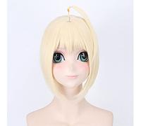 Wig for Fate stay night Arturia Pendragon Saber Women Chignon Wig Cosplay Costume Arturia and Altria Heat Resistant Synthetic Hair Wigs 2