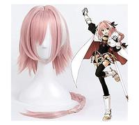 Wig for FGO Fate/Grand Order Astolfo Cosplay Wig for Women Girl 60cm Long Straight Braided Synthetic Hair Wig Anime Costume Party Pink