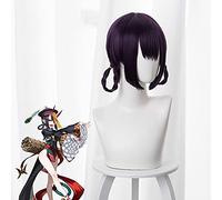 Wig for FGO Fate Grand Order Shuten Douji Zombie Short Purple Braid Heat Resistant Synthetic Hair Cosplay Halloween Party + Free Wig Cap