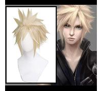Wig for Game VII FF7 Cosplay Wigs Cloud Strife Cosplay Wig Heat Resistant Synthetic Wig Hair Yellow Straight Hairpiece