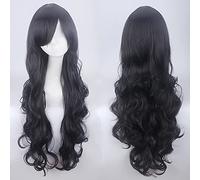Wig for Halloween Fashion Christmas Party Dress Up Wig Cospay Wig 80Cm Long Curly Hair Universal Style Thick Air Curling Face Headgear Color:Jf80-1