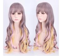 Wig for Halloween Fashion Christmas Party Dress Up Wig Soft Sister Daily Air Bangs Lolita Grandma Gray Gradient Cos Wig Pear Flower Head Color:Pl-477