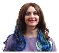 Wig for Harajuku Wig Muliti-Color 68cm Wavy Long Synthetic Hair Fashion Sexy Costume Cosplay Full Wigs Heat Resistance +Wig Cap as the picture