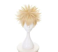Wig for IHYAMS Anime Baku no Hero Bakugou Katsuki Bakugo Short Linen Blonde Heat Resistant Cosplay Costume Wig show the picture