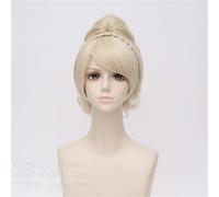 Wig for IHYAMS Wigs Game XV Lunafreya Cosplay Wigs Princess Light Gold Hair Halloween,Stage Costumes Wig +Wig Cap XV as the picture