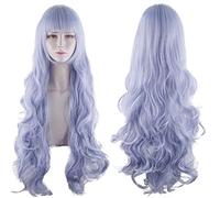 Wig for Increase Hair Volume After Chemotherapy Harajuku Soft Sister Cos Long Hair Wig Lolita Sky Blue Mixed Colour Long Curly Hair