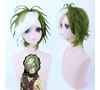 Wig for Kabanelli from Iron Fortress Dark Green White Anti-curled Cos Wig