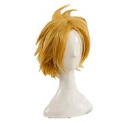 Wig For Kaminari Denki Cosplay Wigs Short Golden Blonde Heat Resistant Synthetic Hair Wig + Wig Cap OnlyWig