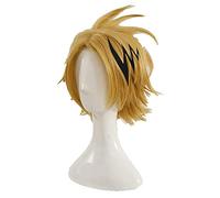 Wig For Kaminari Denki Cosplay Wigs Short Golden Blonde Heat Resistant Synthetic Hair Wig + Wig Cap WigandHairpin