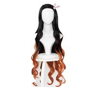 Wig For kimetsu no yaiba Nezuko Tanjirou Agatsuma Zenitsu Tomioka Giyuu Inosuke Cosplay Wigs Earrings Mask OneSize A