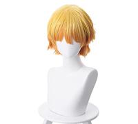 Wig For Kimetsu no Yaiba Tokitou Muichirou Ponytails Wig Cosplay Agatsuma Zenitsu Wig Kamado Tanjirou Wig keychain OneSize yellow