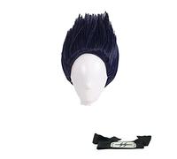 Wig For Kisame Hoshigaki Cosplay Wig Short Dark Blue Heat Resistant Synthetic Hair Wig + Wig Cap + Headband WigandHeadband