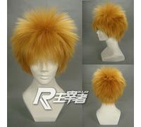 Wig for Kurosaki Ichigo Blonde short shaggy layered cosplay costume wig.synthetic halloween hair + Wig Cap Bleach as the picture