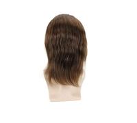 Wig for Male 12inch Long Hair Mens Toupee Human Replacement System Topper for Men Hair Toupee(3#)