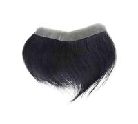 Wig for Male Human Hair Toupee Thin Skin PU Base Forehead Hairpiece Patch Men's Capillary Prosthesis Hair Toupee(Natural Black)