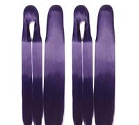 Wig for Matching Clothes Dressing Up Masquerade 150 cm Long Straight Hair Thickening 704G Universal Costume Style Black and White Silver Red Yellow Style Colour: Zf150-8 (Purple 700G)