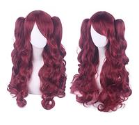 Wig for Matching Clothes Dressing Up Masquerade Cosplay Anime Wig Lolita Cute Lolita Loli Double Ponytail Mouth Clip Long Curly Hair Fake Hair Colour: Yn383