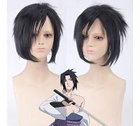 Wig for Matching Clothes Dressing Up Masquerade Cosplay Wig Uchiha Sasuke Black Raging Anime Wig 091