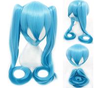 Wig for Matching Clothes Dressing Up Masquerade Miku Senbon Sakura Hatsune Snow Hatsune Sakura Hatsune Albino Hatsune Kamomori Sanae Cosplay Wig Colour: Cy120-14 (Blue Gradient)