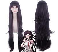 Wig for Matching Clothes Dressing Up Masquerade Projectile Theory Breaking Projectile Round Dance Sin Wood Tangerine Three Fault 100 cm Black Purple Cosplay Wig