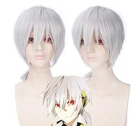 Wig for MekakuCity Actors Konoha haruka 35cm Short Straight Cosplay Wigs for Man Boys Japanese Anime Wig White