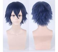Wig for Perfect for everyday parties Cos Wig Juvenile Anti-Curled Short Hair Color Universal Men'S Wig Cosplay Anime Wig Color:002-32 Navy Blue