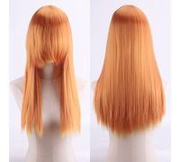 Wig for Perfect for everyday parties Cosplay Anime Wig High Temperature Silk Rose Net Colorful 60Cm Thickening Long Straight Hair Color:Zf60-17 Thickening