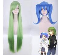 Wig for Perfect for everyday parties Cosplay Wig Little Blue Female And Little Green Female To Female Double Tiger Clip Green Long Straight Hair Color: Xiao Lan (Female)