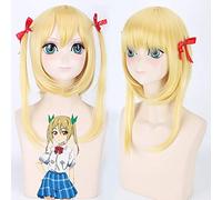 Wig for Perfect for Everyday Parties, The Wife Of The Game Cannot Be A Girl Akane Segawa With A Double Ponytail Yellow Cos Wig