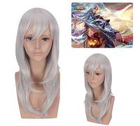Wig for Props Matching Performance Modeling Cos Wig Silver White Micro-Curly Hair King Game Glory Mobile Game Li Baifeng Seeking Phoenix