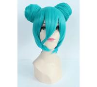 Wig for Props Matching Performance Modeling Cos Wig Vocaloid Hatsune Miku Yukata Ver Green Split Cyan Dango Head 389