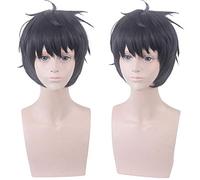 Wig for Props Matching Performance Modeling Cosplay Wig Fictional Reasoning Sakuragawa Kuro Black Reverse Curled Short Hair Fake Hair