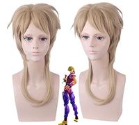 Wig for Props Matching Performance Modeling Jojo's Bizarre Adventure Diao Brando 45 cm Light Gold Cos Wig